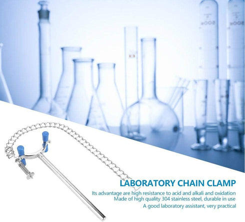 Akozon Stainless Steel Laboratory Beaker Chain Clamp Clip for 80-150mm Dia Beaker Container or Flask Chemical Equipment