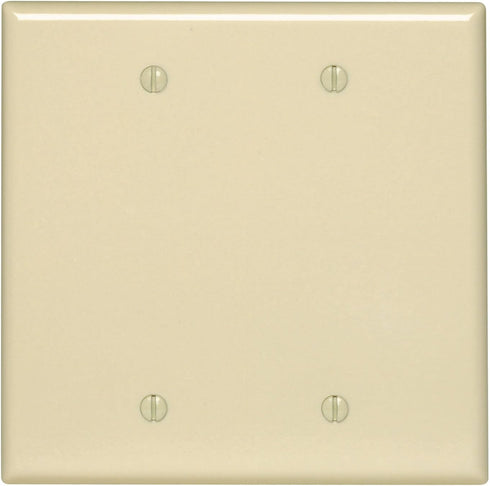 Leviton 80525-I 2-Gang No Device Blank Wallplate, Midway Size, Ivory by Leviton