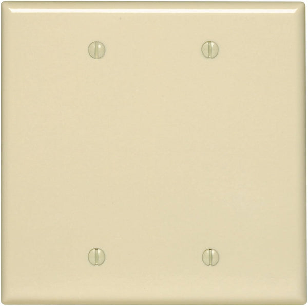 Leviton 80525-I 2-Gang No Device Blank Wallplate, Midway Size, Ivory by Leviton