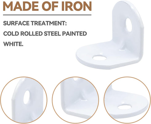 0.75" 90 20Pcs LC LICTOP L Bracket Corner Brace, Degree Right Angle Brackets Stainless Steel, Heavy Duty Shelf Braces