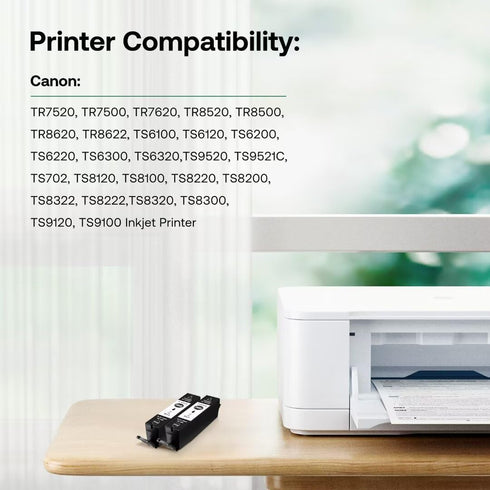 PGI-280XXL PGBK Black Ink Cartridges, Compatible for Canon 280 281 Ink Cartridges for TR8620A TR8520 TS9120 (2 PGBK)