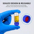 Blue Solid Polypropylene Cap, Red Silicone Septa with Ribbed Thread Screw Cap, Accessory for 1.5ml HPLC