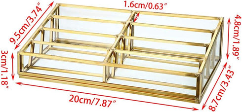 Hipiwe 8 Countertop Glass Business Card Holder Stand Slot Name Cards Display Storage Holder Gold Metal Business Cards