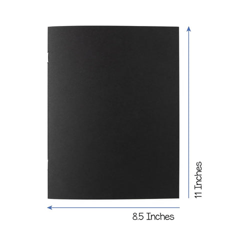 Hygloss Blank Black Books - Unlined Notebooks for Journaling, 24 White Pages (12 Sheets), 8.5 x 11-Inch, 10 Books