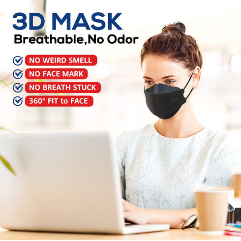 KN95 100 Pack, KN95 LEVENIS Face Masks Breathable Comfortable and Disposable Mask, Black