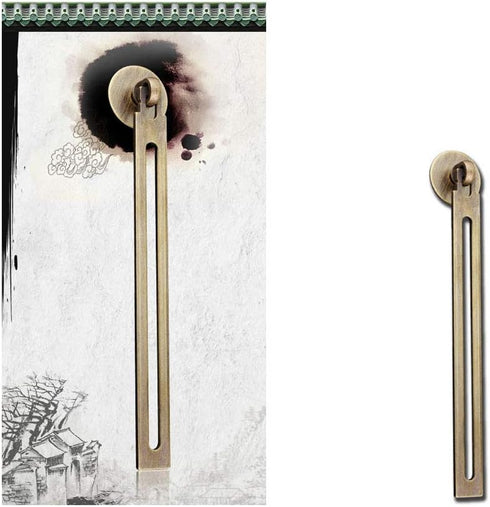 iModen 4 Pcs Bedside Cabinet Drawer Single Hole Pure Copper Handle Vintage Desk Handles Wardrobe Door Brass Pulls