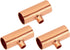 PATIKIL 5/8" x 1/4" x 5/8" ID Reducing Tee Copper Fitting, 3pcs 99.9% Pure Copper Pipe Connector Reducer