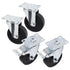4 Inch Caster Wheels Set of 4, Industrial Top Plate Swivel Casters