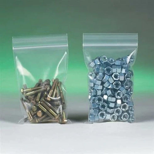 Reclosable Zip Poly Bags 5x7 & 100 Bags - 2 Mil Clear Plastic with Resealable Lock Seal Zipper, Durable Poly Baggies