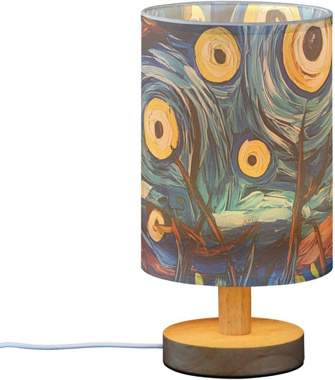 NFMILI Vintage Oil Painting Bedside Lamps for Bedrooms, Small Table Lamps, Modern Nightstand Desk Lamp with USB Port