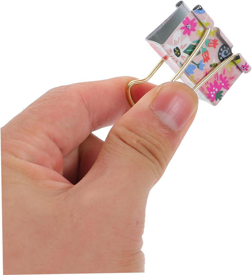 STOBOK 7pcs Tiny Binder Clips, Metal Paper Clips, Small File Clips, Cute Stainless Steel Document Clips for Office