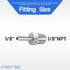 LTWFITTING Bar Production Stainless Steel 316 Barb Fitting, 1/8" Hose ID x 1/8" Male NPT, Pack of 5