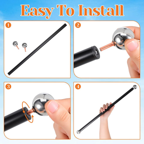 22" iplusmile Lamp Post Cross Arm Replacement: Cross Arm Ladder Rest Handle with Removable Decorative Spheres