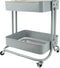 PUNP 2 Tier Rolling Cart, Metal Utility Cart with Wheels and Cover for Office, Home, Kitchen Organization