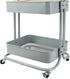 PUNP 2 Tier Rolling Cart, Metal Utility Cart with Wheels and Cover for Office, Home, Kitchen Organization