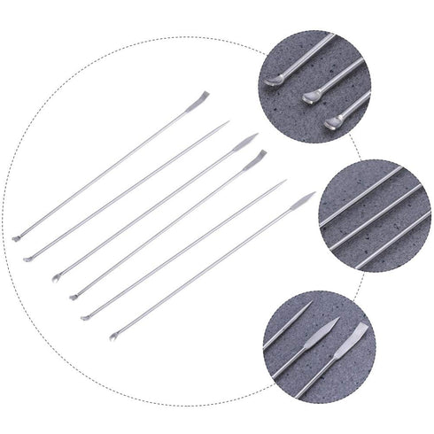Hemobllo Stainless Steel Micro Lab Sampling Scoop Set - 6PCS Micro Medicine Spoons for Laboratory