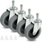 4 Inches Stem Caster Wheels,7/16-Inch Stem Diameter Swivel Rubber Casters,Heavy Duty TPR