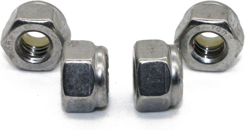 50Pcs 1/4-20 Nylon Insert Hex Lock Nuts, 18-8 Stainless Steel /SUS304/, Plain Finish by Fullerkreg