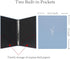 Durable 3 Ring Binder, 1 Inch Round Rings, Wheat Blue Linen Cover, Holds 8.5 x 14 inch Paper