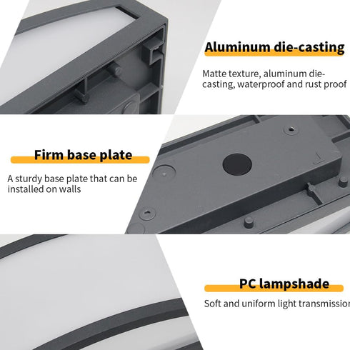 Modern Aluminium Wall Mount Lamp,Waterproof Outdoor Black Sealed Step Lighting Transmission Exterior Sconce Classic LED