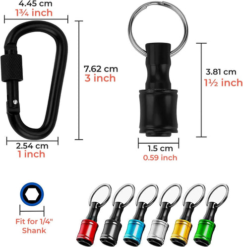 1/4 inch Hex Shank Bit Holder, 6pcs Quick Release Drill Bit Holder for Impact Driver, Portable Screwdriver Bits Holder