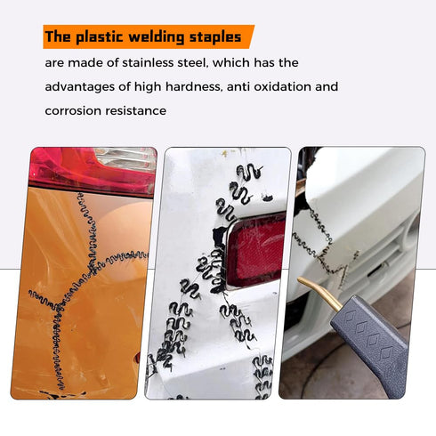 Mtsooning 1000 PCS Car Bumper Repair Pre Cut Wave Staples, Hot Staple Machine Plastic for Repair