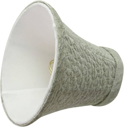 Aspen Creative 30054-2, 3" 6" 5" Set 2 Bell Clip-On Chandelier Lamp Shade, Light Grey, Top x Bottom x Slant Height