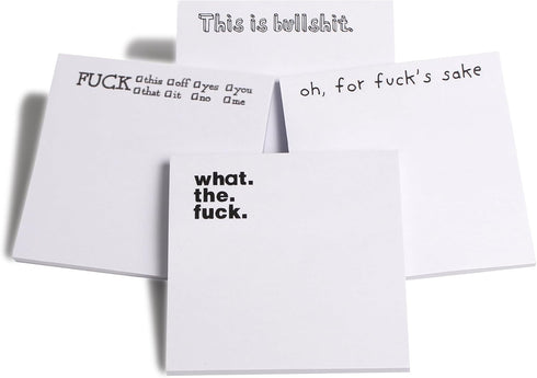 Fresh Outta Fucks Pad and Pen Funny Sticky Notes and Pen Set White Elephant Gift Novelty Pen Funny Desk Accessory Fun Gifts for Friends (A-Set 2 Pen+4 Notes)