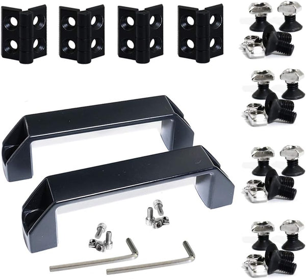 KOOTANS 2 Sets Door Handle and Frame Hinges Install Kit for 20x20 Aluminum Extrusion Profile Slot