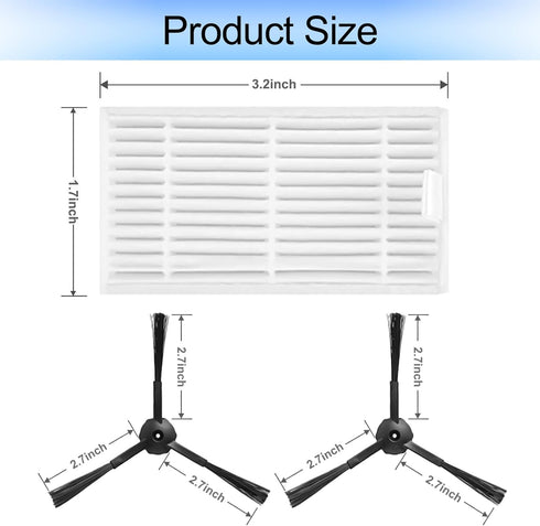 Garbage Fighter Vacuum Filter Kit, Replacement for ILIFE V3 V3S V5 V5s Pro Robot Vacuum