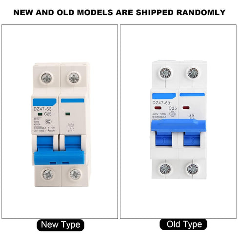 YWBL-WH Miniature Circuit Breaker DZ47-63 2P 400V AC Miniature Circuit Breaker Leakage Air Switch 25A 40A 50A 63A(25A)