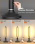 3000K Dimmable Lightdot Minimalist Table Lamp for Living Room, Mid Century Modern Farmhouse Bedside Lamps with Brown