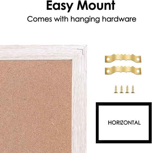 Whiteboard Calendar & Corkboard, 13" x 17" Combination Dry Erase & Bulletin Board with White Wood Frame