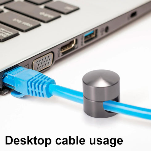 Pndeyo 2pcs Self-Adhesive Cable Anchors for Desk, Aluminum Phone Cord Holder Clips, Adjustable Round Cable Organizers
