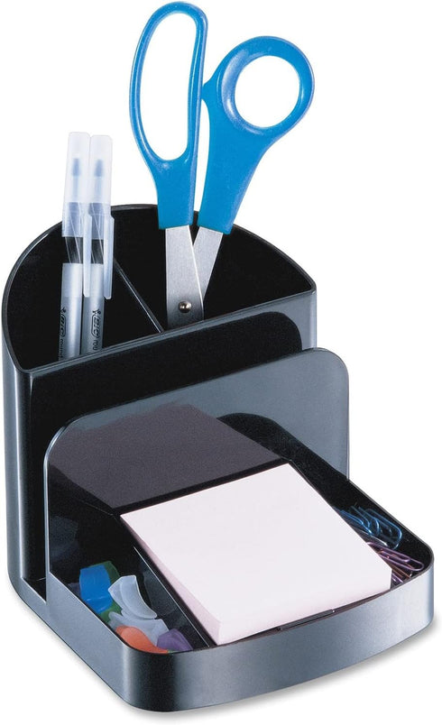 Officemate Recycled Deluxe Desk Organizer, Black (26022) 5" x 5.4" x 6.8"