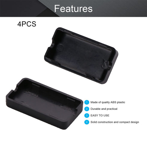 Fielect Junction Box ABS Plastic Dustproof Universal Electrical Project Enclosure Black 1.89 x 1.02 x 0.61 inch, 4Pcs