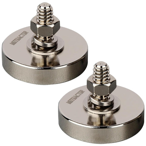 MUTUACTOR 2PCS Super Powerful Neodymium Cup Magnet, 92lb Vertical Pull-Force Non-Shattering Magnet Base