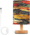 YANENDIE Traditional Ethnic Flowers Bedside Table Lamp, Nightstand Lamp with Linen Fabric Shade
