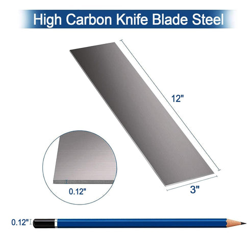 Knife Blade Steel, 1095 Steel Flat Stock, 12" x 3" x 0.12",1095 High Carbon Flat Stock Billet for Knife Making, High Carbon Annealed