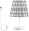 Lotupokon Grey Buffalo Plaid Check Table Lamp for Bedroom Dimmable USB Outlet Desk