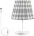 Lotupokon Grey Buffalo Plaid Check Table Lamp for Bedroom Dimmable USB Outlet Desk