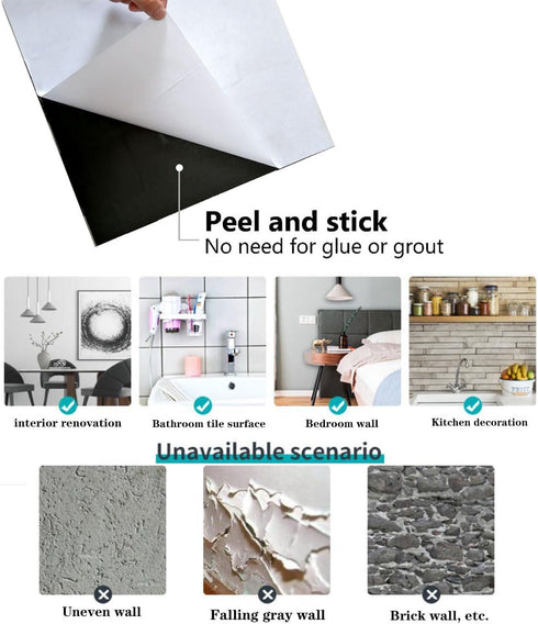 XUANINY 10-Sheet Peel and Stick Backsplash Tiles for Kitchen, Bathroom, Fireplace, Self Adhesive Metal Aluminum Mosaic