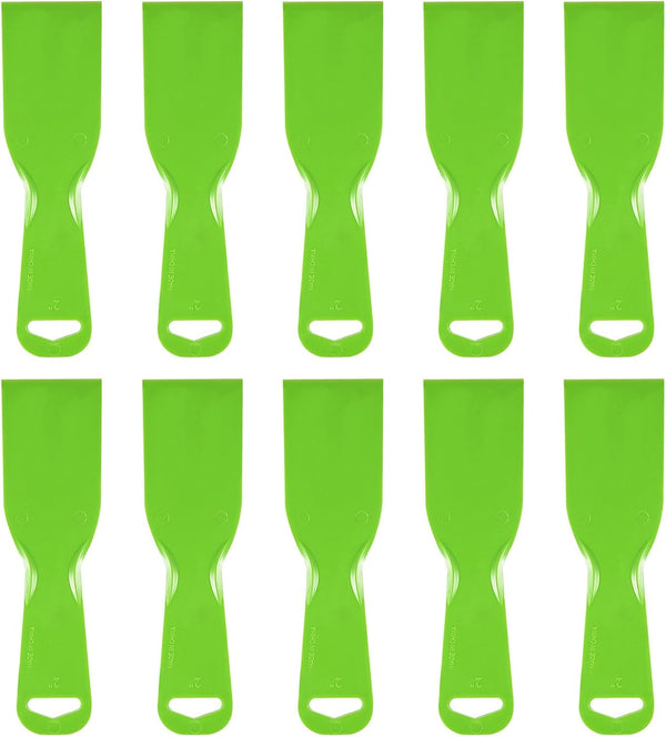 10pcs Putty Scraper, 2" Width, 3mm Thin Flexible Plastic Putty Knives for Taping, Drywall, Painting