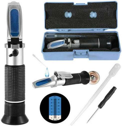 VGVGV Brix Refractometer, Handheld Alcohol Refractometer Sugar Brix Alcohol Alcoholometer Sugar Meter Refratometer