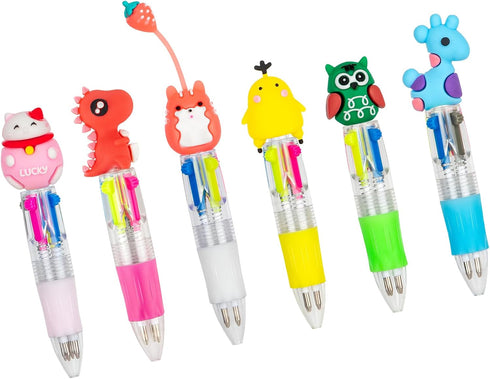 HNSYYF 60-Pack 4-in-1 Multicolor Pen in One - Cute Pens for Kids - Ballpoint Pens, Perfect for Birthday & Children's