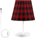ALAZA Table Lamp Red and Black Buffalo Plaid Checkered Xmas Bedside Lamp