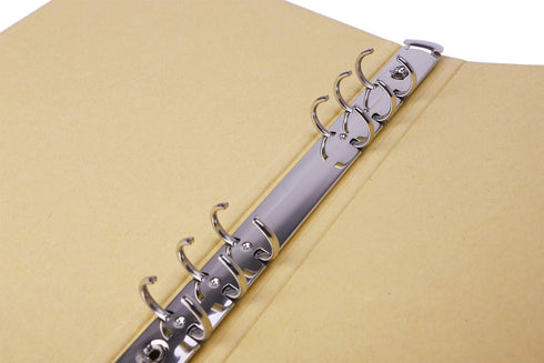 Blank A5 Kraft Paper Hardcover Binder, 6-Holes Round Ring Protector for Notebook, School Office Stationery Organizer