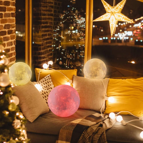 3D 16 (5.98 inch) LOGROTATE Moon Lamp, Print LED Colors RGB Moon Light, Decorative Lights Night Light with Remote&Touch