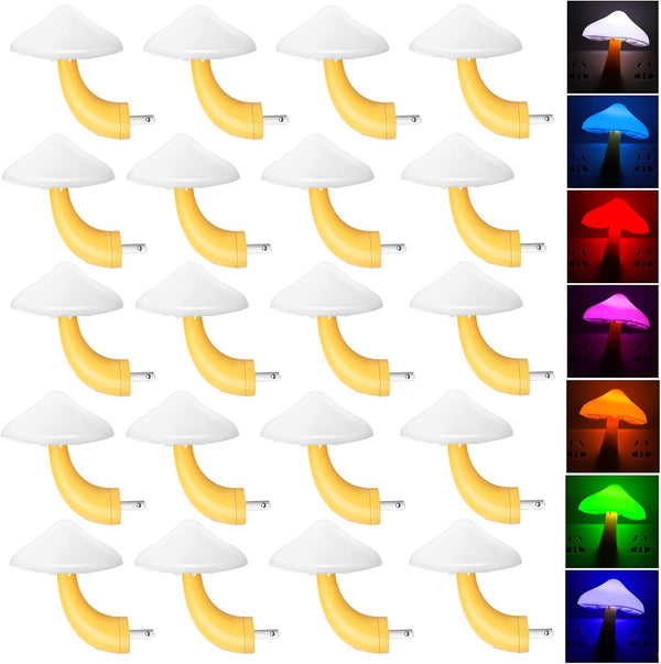 Tuanse 20 Pcs LED Color Changing Mushroom Night Light, Cute 7 Color