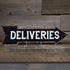 Delivery Sign Right Arrow Vintage Package Deliveries Plaque, 5x17 Metal Drop Off Parcel Here